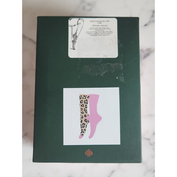 Kate Spade New York Leopard & Pink Crew Socks Set One Size Soft 4-10 - Picture 2 of 3